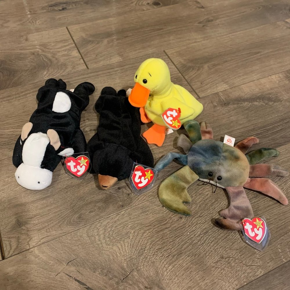 NEW Lot of 4 Classic / Vintage Ty Beanie Babies